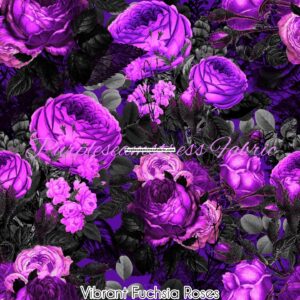 Vibrant Fuchsia Roses Cotton Lycra