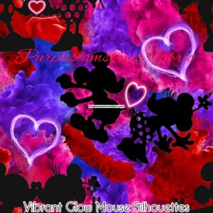 Vibrant Glow Mouse Silhouettes Cotton Lycra