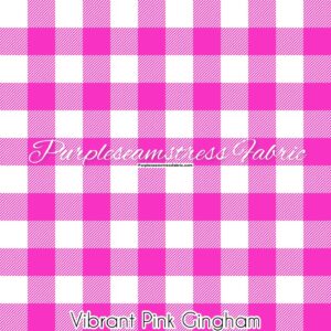 Vibrant Pink Gingham Cotton Lycra