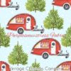 Vintage Christmas Campers Cotton Lycra