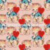 Vintage Valentine Cats Cotton Lycra