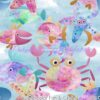 Watercolor Fish & Crabs Cotton Lycra