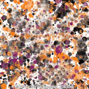 Watercolor Halloween Splatter Cotton Lycra