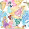 Watercolor Princesses Cotton Lycra