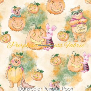 Watercolor Pumpkin Pooh Cotton Lycra