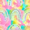 Watercolor Stars & Rainbows Cotton Lycra