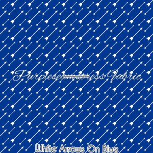 White Arrows on Blue Cotton Lycra