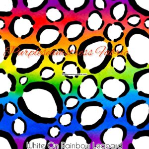 White On Rainbow Leopard Cotton Lycra