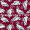 White Winter Snow Owls on Magenta Cotton Lycra