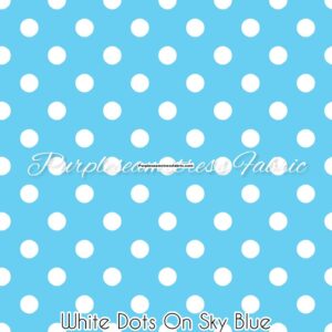 White Dots on Sky Blue Cotton Lycra