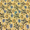 Wild Flowers on Mustard/Off-White stripes Double Brushed Poly Spandex