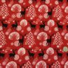"Winter Wonderland Reindeer" on Red Cotton/Lycra