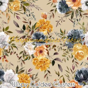 Wispy Golden Clusters Cotton Lycra