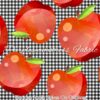 Wooden Apple Halves On Gingham Cotton Lycra