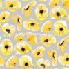 Yellow Poppies On Grey Cotton Lycra
