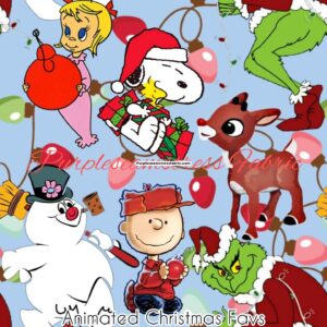 Animated Christmas Favs Cotton Lycra