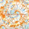 Baby Blue/Tangerine Tie Dye Cotton Lycra