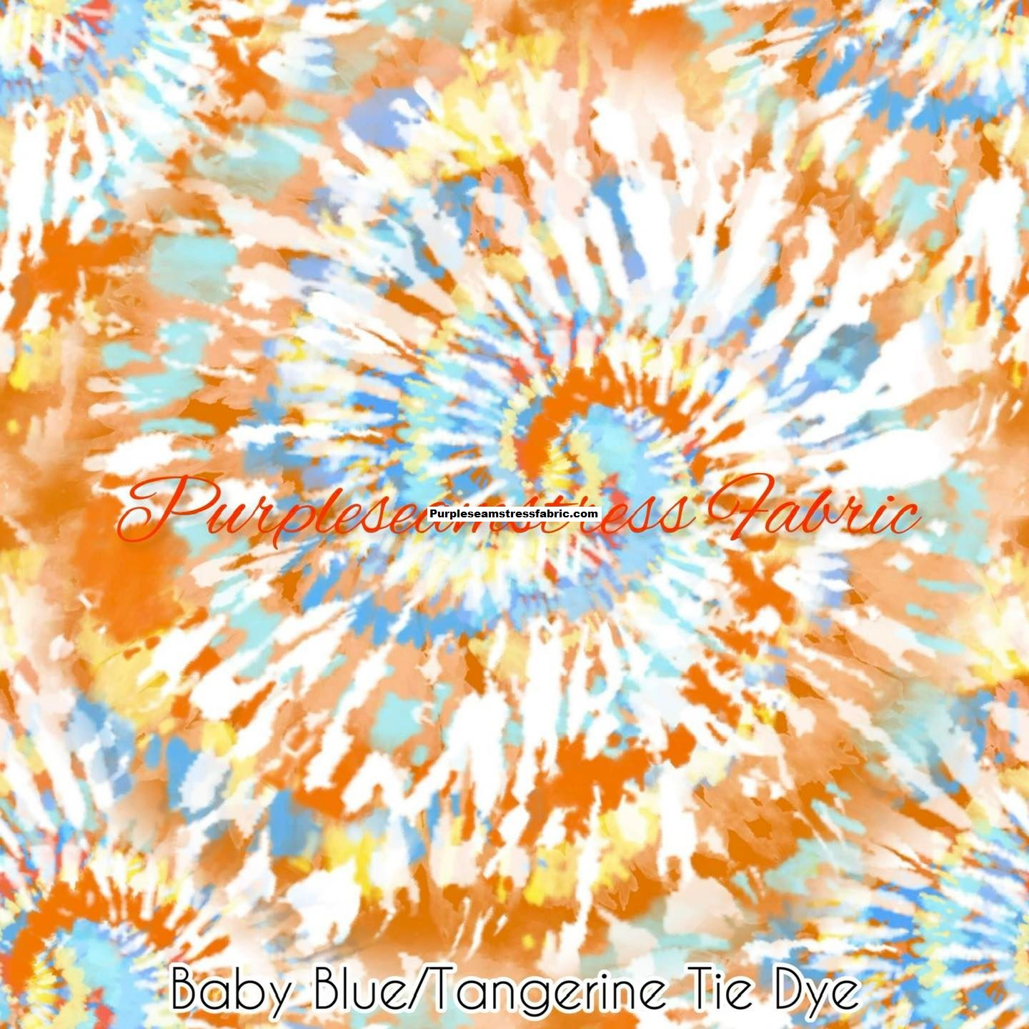 Baby Blue/Tangerine Tie Dye Cotton Lycra – Purpleseamstress Fabric