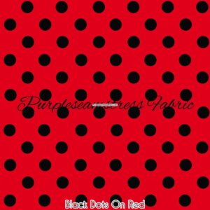 Black Dots on Red Cotton Lycra