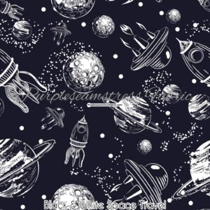 Black/White Space Travel Cotton Lycra