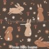 Brown Boho Bunnies Cotton Lycra