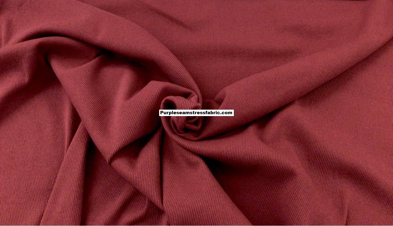 Burgundy 2×1 Rib – Purpleseamstress Fabric