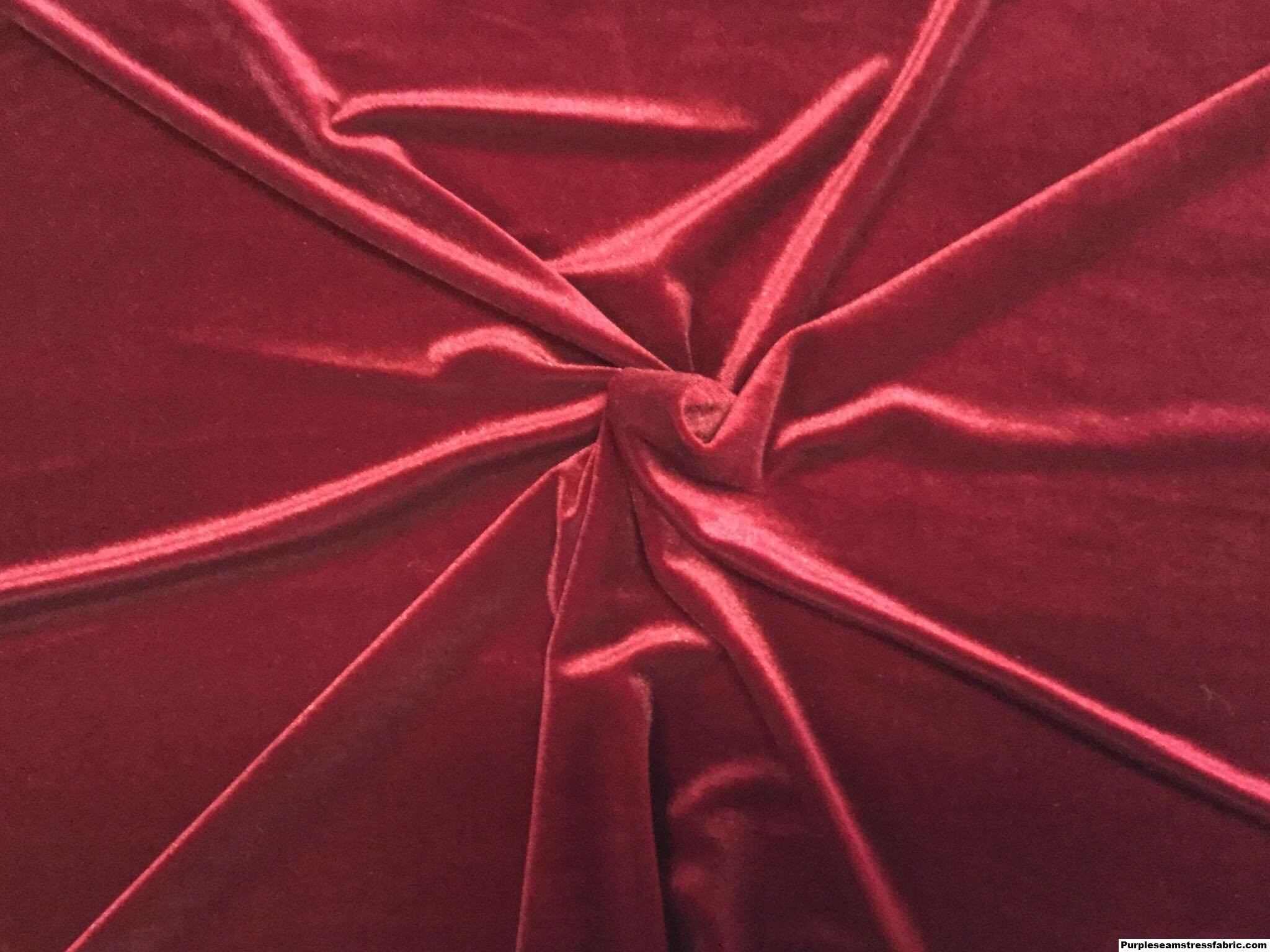 Burgundy Stretch Velvet – Purpleseamstress Fabric