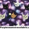 Cat Heads in Space Cotton Lycra