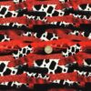 Red Glitter/black/white cow brushstrokes cotton/lycra