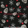 Cranberry, Pinecones & Snowflakes Cotton Lycra