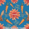 Dahlias, Bunnies & Carrots Cotton Lycra