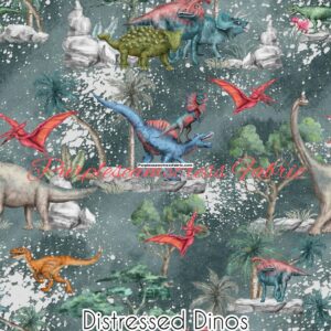 Distressed Dino Cotton Lycra