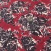 "Evelyn Roses" on Dark Red Cotton/Lycra