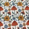 Retro Eye See Mushrooms  Flowers Cotton/Lycra