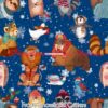 Frosty Snowflake Critters Cotton Lycra