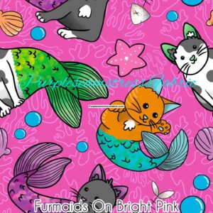 Furmaids on Bright Pink Cotton Lycra