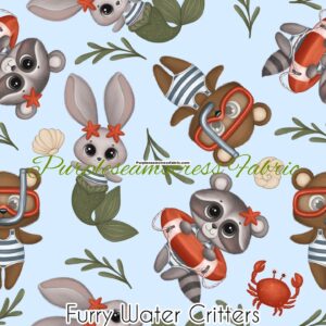 Furry Water Critters Cotton Lycra