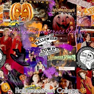 Halloween town Collage Cotton Lycra