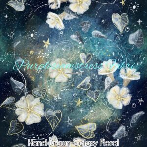 Hand Drawn Galaxy Floral Cotton Lycra