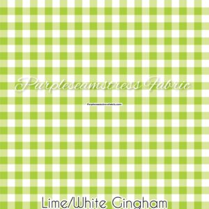Lime/White Gingham Cotton Lycra