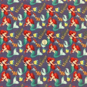 Princess Mermaid on purple cotton/lycra