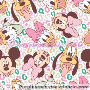 Pastel Leopard Mice - Fabric