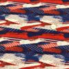 PATRIOTIC 4TH OF JULY GLITTER/STARS Brushstrokes Cotton/Lycra