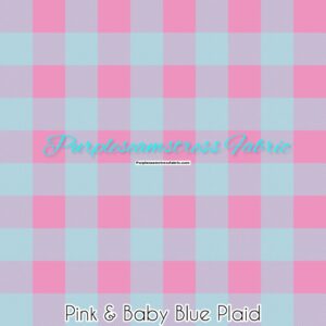 Pink & Baby Blue Plaid Cotton Lycra