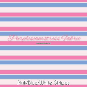 Pink/Blue/White Stripes Cotton Lycra