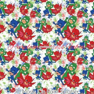 PJ Masks on Paint Splatter Cotton Lycra