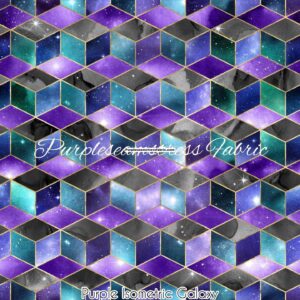 Purple Isometric Galaxy Cotton Lycra