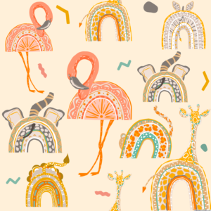 Citrus Rainbow Animals Cotton Lycra