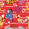 Red Balloon Hearts Pooh Cotton Lycra