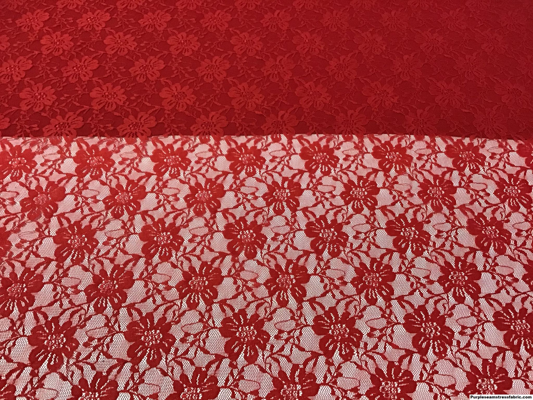 Red Stretch Lace – Purpleseamstress Fabric